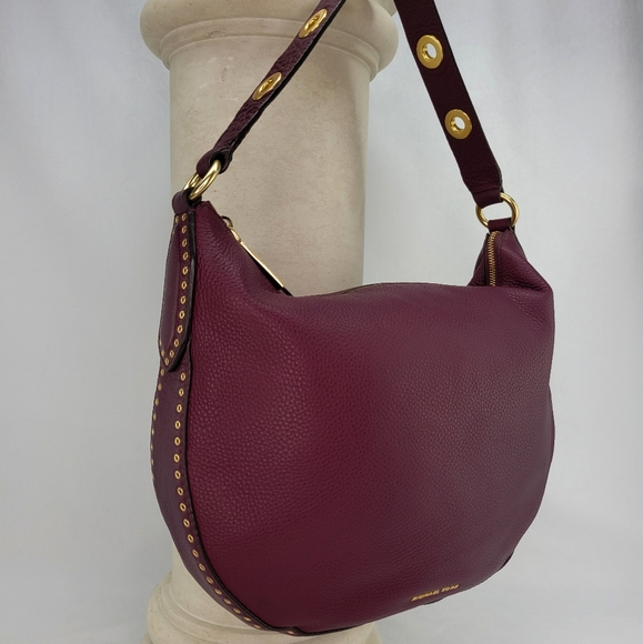 MICHAEL KORS Brooklyn Large Convertible Leather Hobo Plum (limited edition) - Picture 10 of 15
